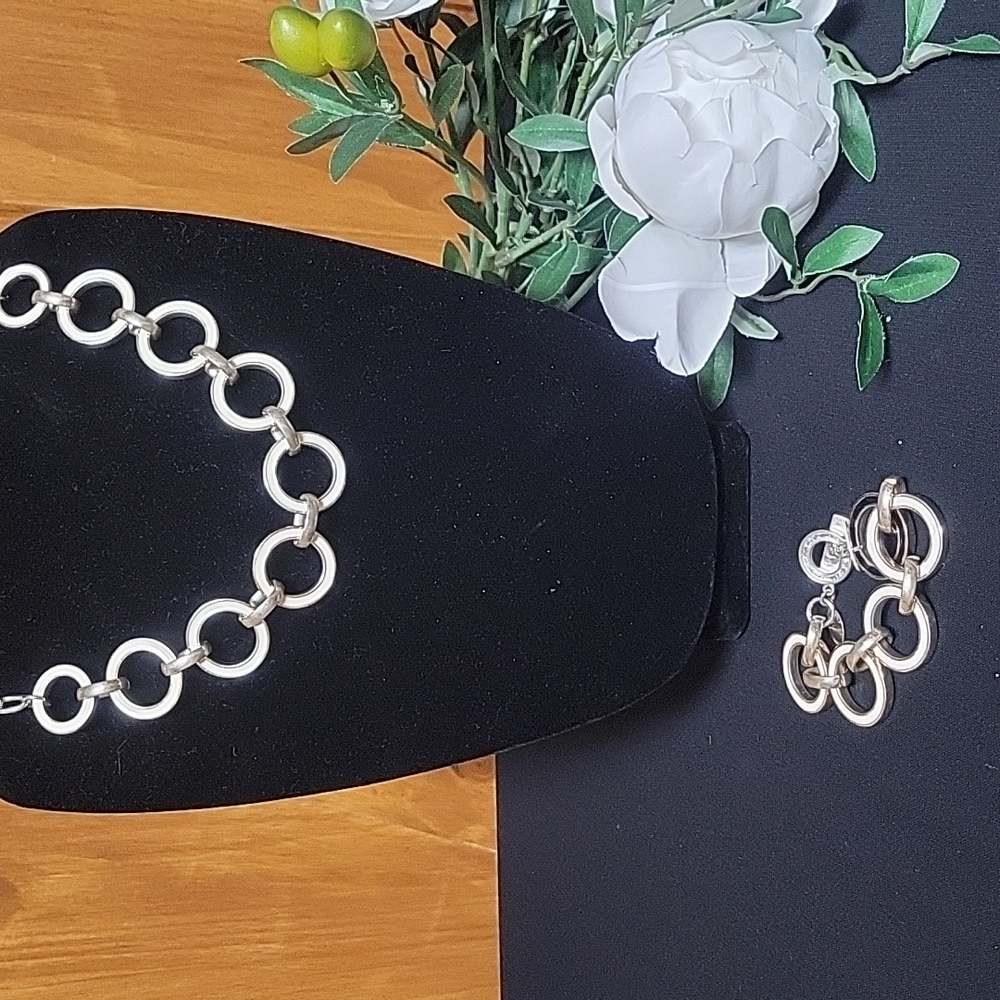 White House and Black Market 2 sided  Cream and Black Necklace and Bracket.